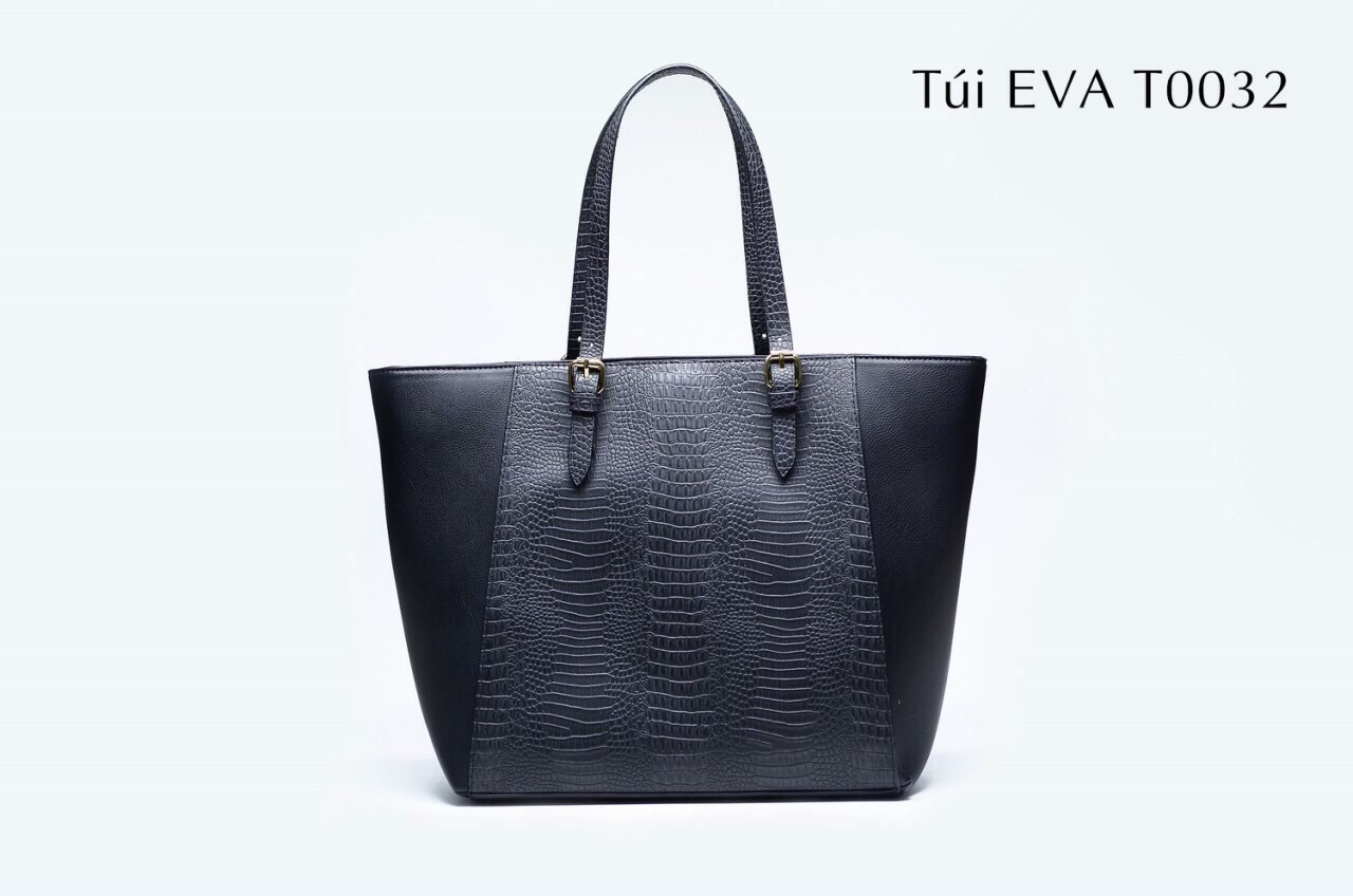 Túi xách da nữ EVA T0032 thiết kế đơn giản, phong cách cổ điển kết hợp màu đen huyền bí, sang trọng